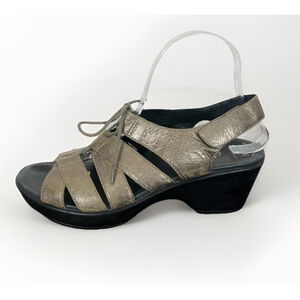 Dansko Janet Metatarsal Pewter Sz 8.5-9 EUR 39 Slingback Sandal Clog Gladiator